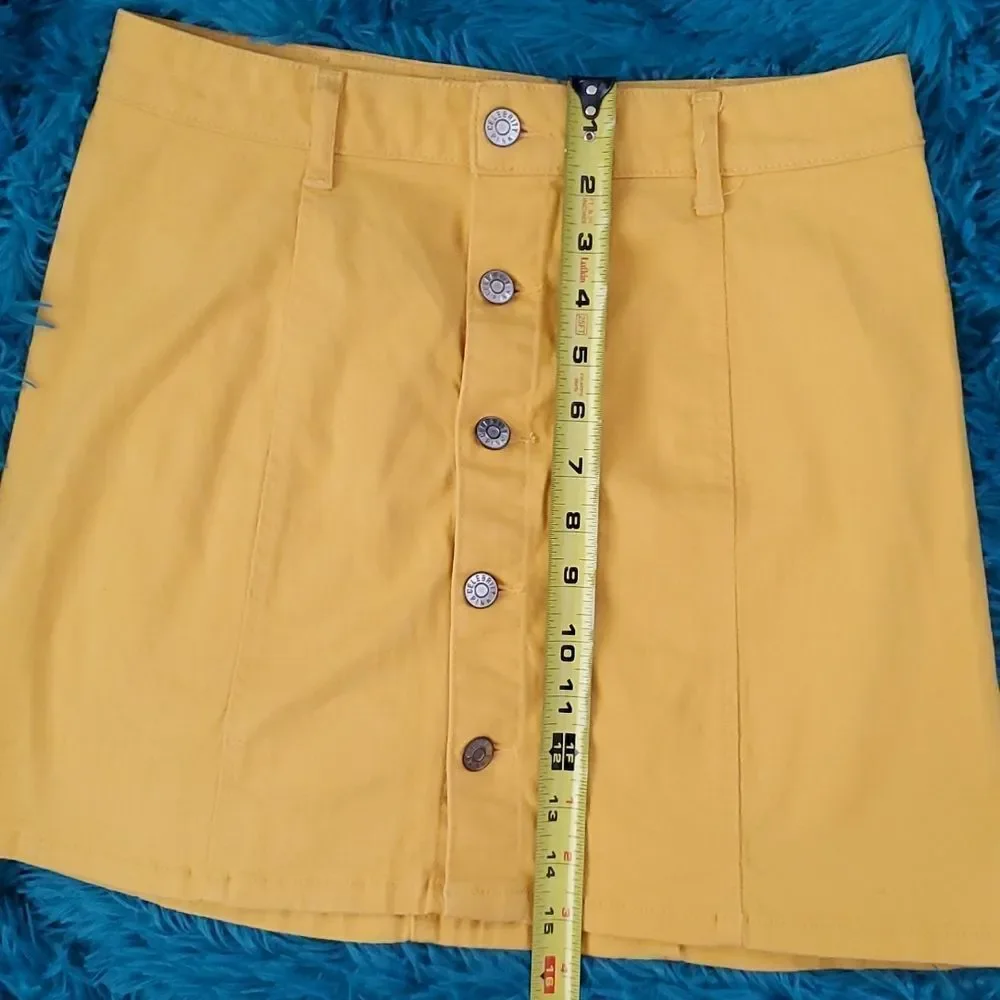 Celebrity Pink Button Down Golden Yellow Skirt